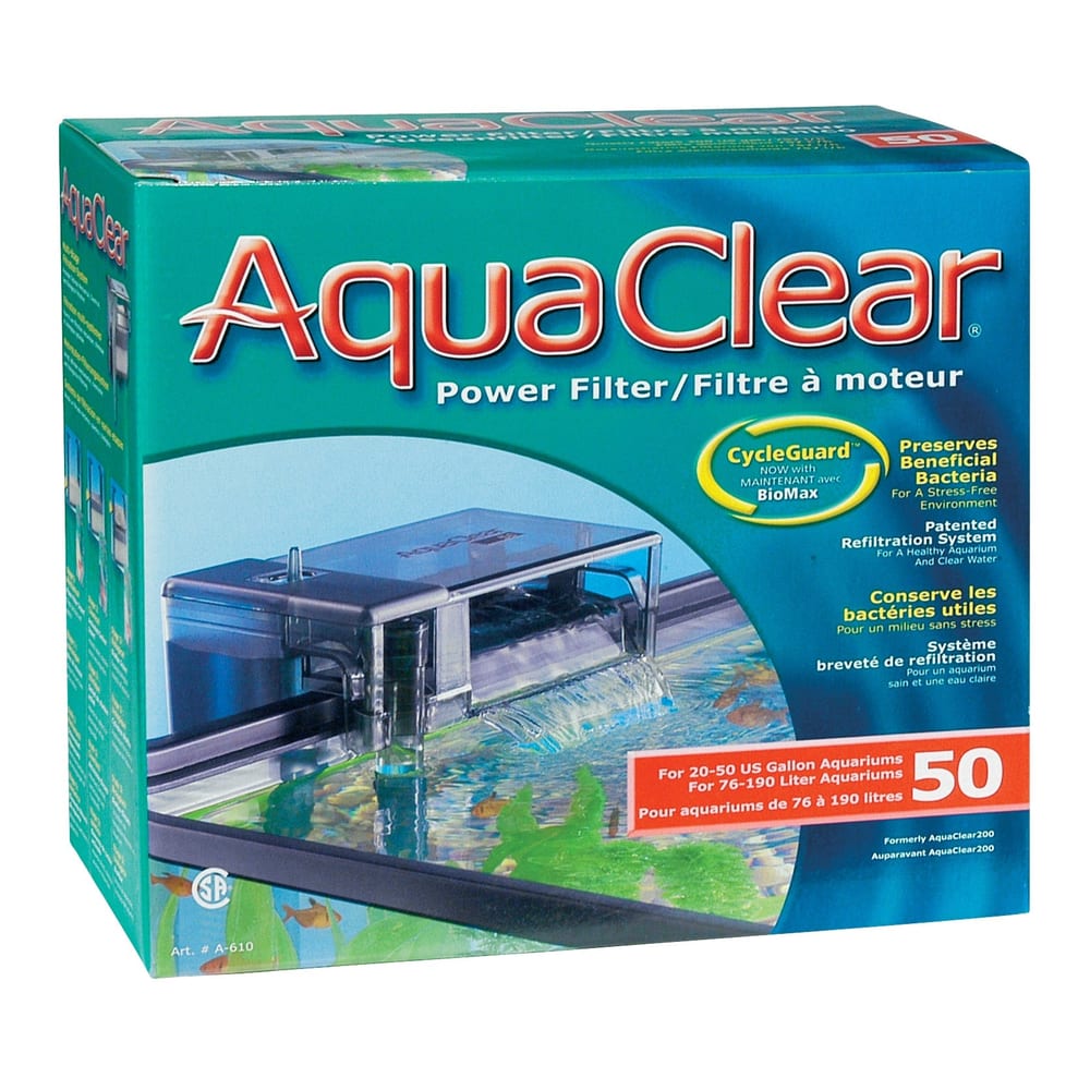 AquaClear 50 hang-on-back power filter for aquariums up to 190 litres