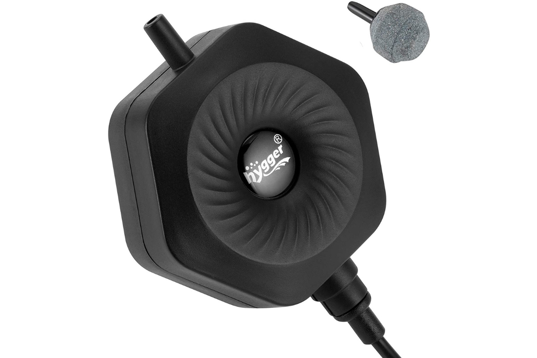 Hygger hexagon mini aquarium air pump with air stone and tubing kit