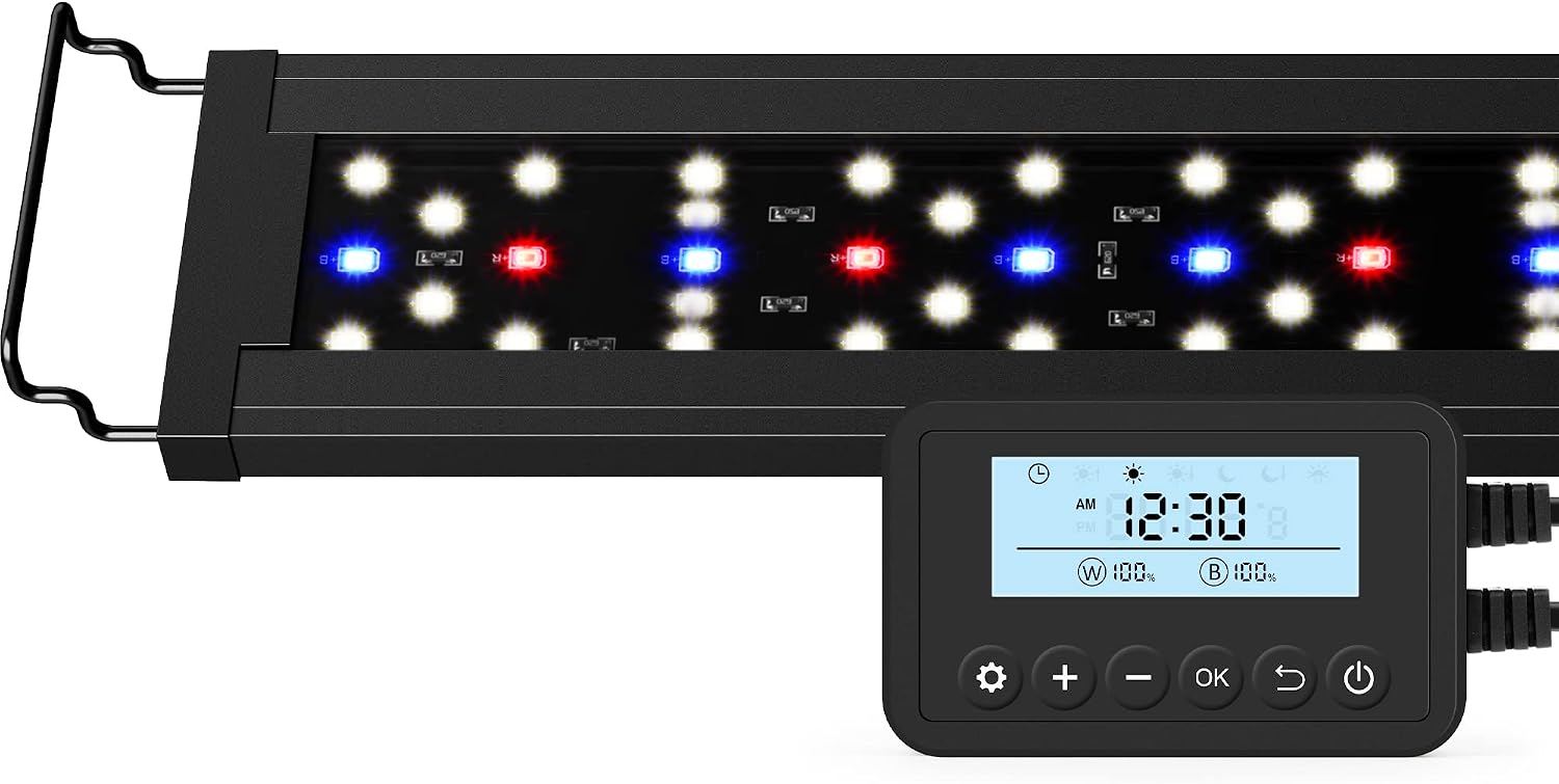 NICREW SkyLED Plus programmable full-spectrum LED aquarium light with controller